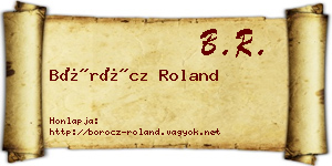 Böröcz Roland névjegykártya