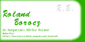 roland borocz business card