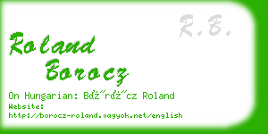 roland borocz business card